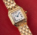 Cartier Panthere De 19*25mm 316L Steel Imported Quartz Movement Gold Bracelet Smooth Bezel Watch